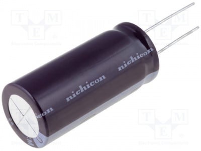 Кондензатор 100uf 10V UPW1A101MDD Кондензатор: електролитен; THT; 100uF; 10V; O5x11mm; Растер:2mm